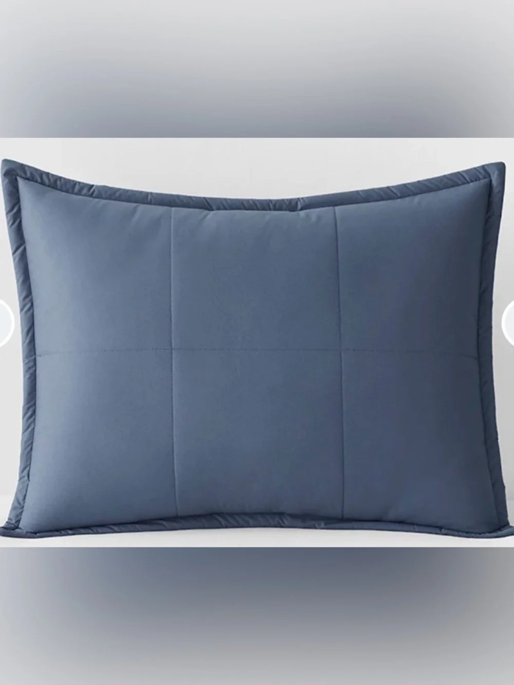 The Company Store Lacrosse Quilted Sham - Smoke Blue, Standard